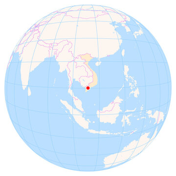 Location Map of Can Tho Int. Airport (Can Tho, Hau Giang, Vietnam). IATA-code: VCA. No labels at all.