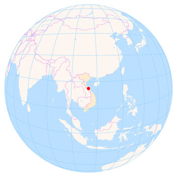 Location Map of Dong Hoi Airport (Dong Hoi, Quang Binh, Vietnam). IATA-code: VDH. No labels at all.