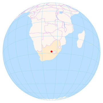 Location Map of Bram Fischer Int. Airport (Bloemfontein, Free State, South Africa). IATA-code: BFN. No labels at all.