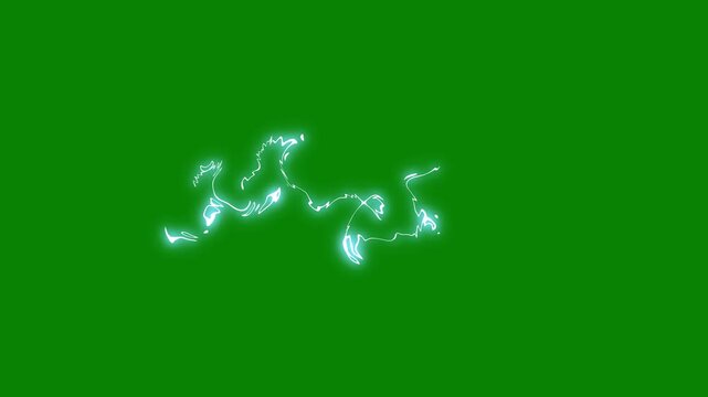 Cartoon lightning thunder boom FX, glowing doodle sparks and energy bursts, electric bolt strike overlay on green background, storm flash explosion, hand drawn comic style spark, alpha channel 4k