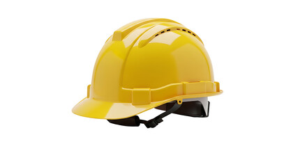 Fototapeta premium A yellow hard hat on transparent background for construction and safety purposes