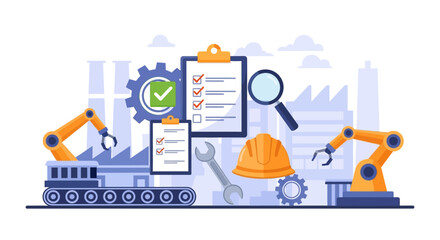 Industrial Quality Control & Manufacturing Process with Robotic Automation