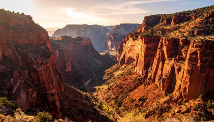 Naklejka premium Schlucht im Abendrot