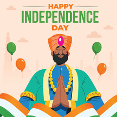 India independence day illustration post design