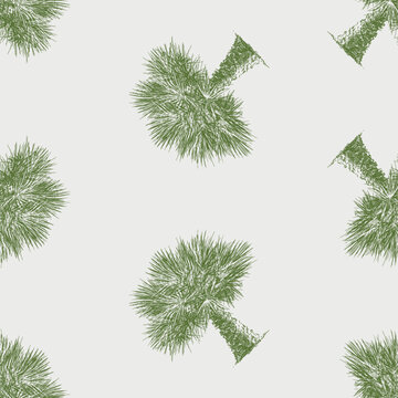 Palm tree sketches, seamless pattern, vector background, paper, wallpaper, textile