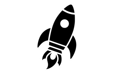 Bold glyph rocket icon vector isolated on white background for startup launch and mobile app design © Aktaruzzaman