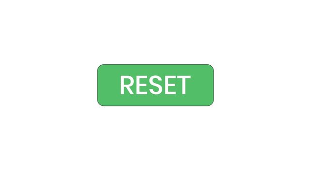 Green reset button for interface design and user experience