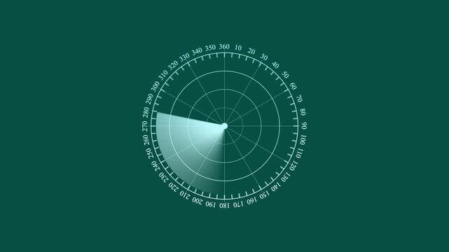 Abstract Digital Hud call Radar screen animation. Glowing sky blue color neon security concept Rader animation on world green