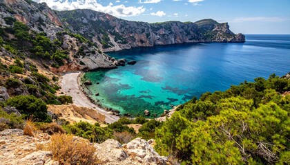 K&uuml;stenbucht mit t&uuml;rkisfarbenem Wasser