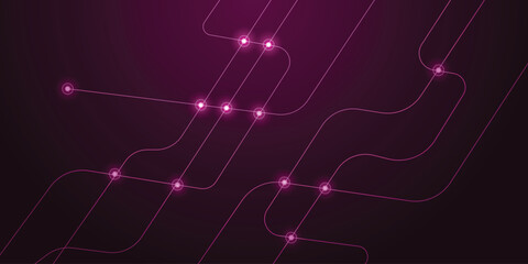 Neon Purple Circuit Lines Backdrop &ndash; Futuristic Network Flow Tech Art Wallpaper