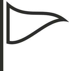 Fototapeta premium A simple, minimalist icon representing a pennant flag on a pole, perfect for web design and graphic elements