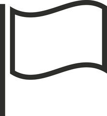Fototapeta premium A simple, stylized graphic representation of a flag fluttering in the wind, perfect for symbolizing concepts like travel, navigation, or achievement