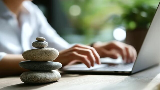 Work-life balance benchmarking tracking professional effort, comparing with personal time allocation, guiding alignment with wellness models, equilibrium assessment illustration,