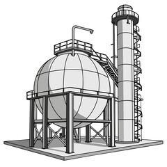 A large industrial structure with a dome and tower © bbbb