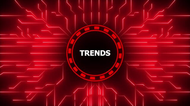 Animated futuristic trends concept depicted with circuit board design and blue visuals, 4k motion video