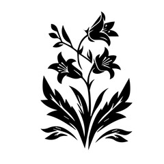 black and white flower