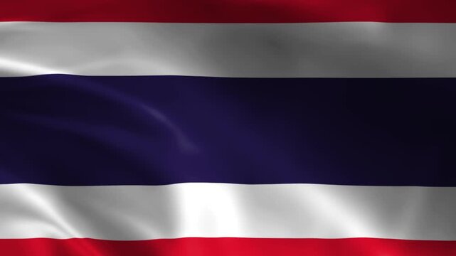 Waving flag of Thailand national symbol with red white and blue stripes representing patriotism and travel isolated on a subtle background