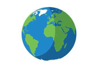 Fototapeta premium 3d globe with blue oceans and green continents