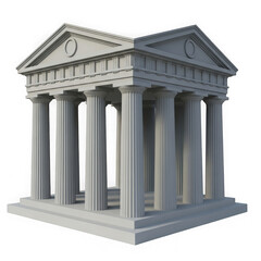 Obraz premium A miniature model of an ancient greek temple with columns