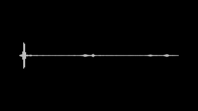 White Audio Waveform Spectrum Animation, A visually compelling music waveform animation, moves in synchronization with sound,