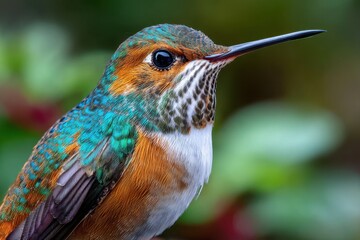 Fototapeta premium Close up of a colorful hummingbird