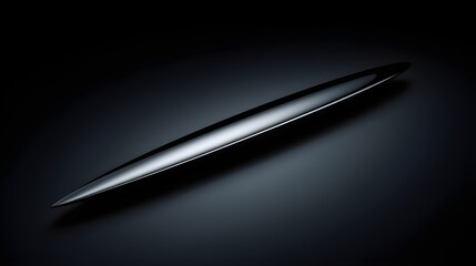 A sleek reflective metallic design element possibly a futuristic stylus or precision tool elegantly presented on a dark gradient background for modern technology concepts