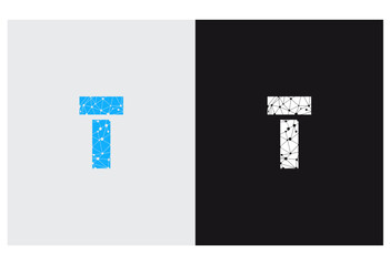 letter T logo technology connection