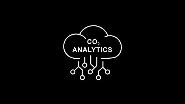 C O2 Analytics Cloud Computing Concept with Circuitry on Black Background co2 analytics carbon dioxide analysis