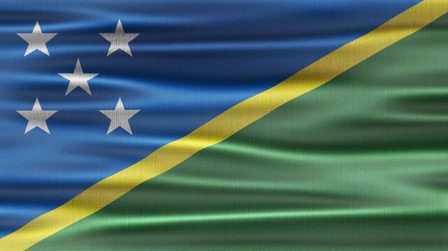 Solomon flag waving in the wind with high quality fabric texture