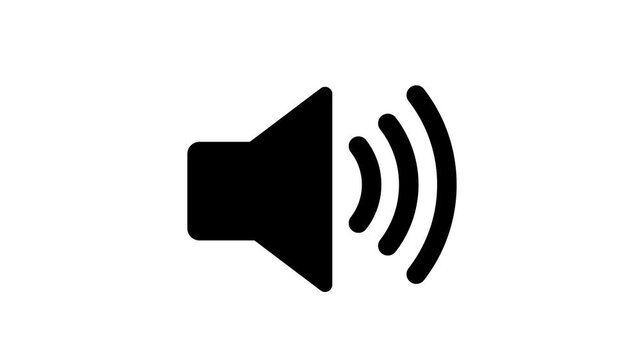 Sound icon audio music speaker animation 4k video. Speaker icon. sound icon. Animation of speaker volume, Microphone, sound Voice with speaker icon on white background