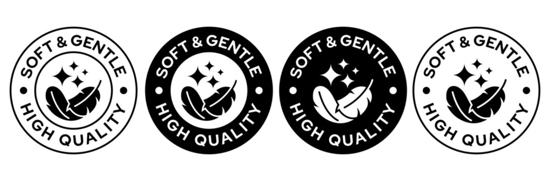 Sensitive skin icon set. Organic cosmetic skin care healthy and hydrated skin. Feather icons. Sensitive skin label, logo, badge, sign, symbol, banner, black, line, flat vector, isolated illustration.