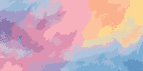 A vibrant and colorful abstract background with soft, blended hues of pink, blue, and yellow.