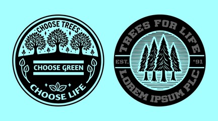 Obraz premium Trees for Life - Planting a Greener Future Badges