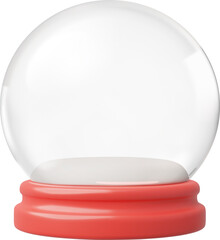 Snow globe ball with red base vector illustration