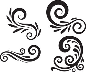 Fototapeta premium Elegant Swirls and Flourishes Decoration Set