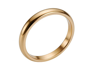 Golden ring with shiny surface and classic design