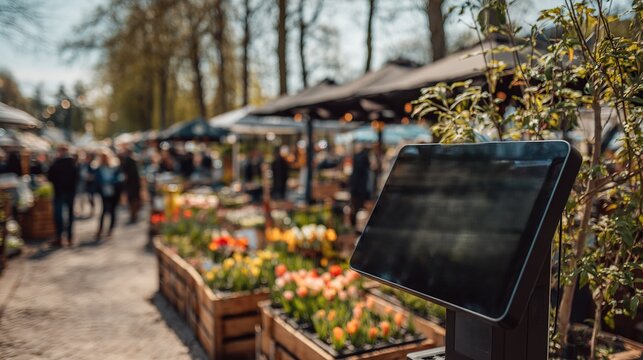 Bustling Market Scene with Edeka Signage