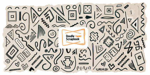 Obraz premium A chaotic collection of hand drawn doodles on a textured background