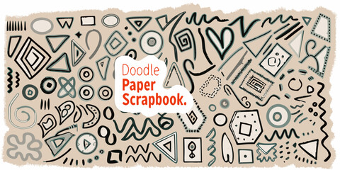 Obraz premium An abstract collection of hand drawn shapes and doodles on paper