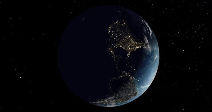 Earth globe rotate around. 3d render video.