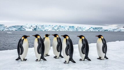 Obraz premium Penguins on Fresh Iceberg