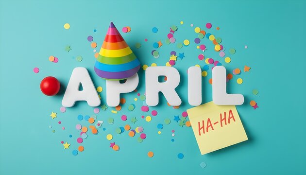 Vibrant april celebration with confetti and party elements