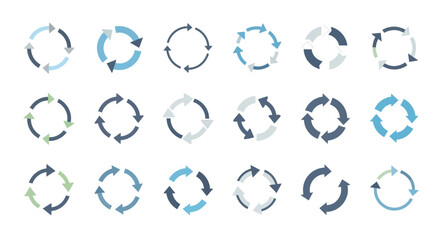 Circular Arrow Icons Set: Refresh, Reload, Cycle, Process, and Update Symbols
