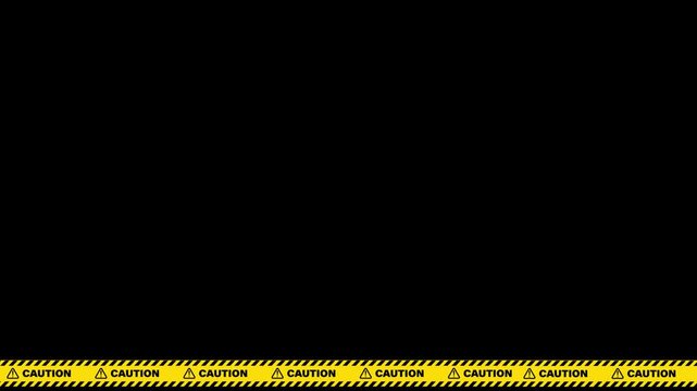 Endless Moving Caution Tape Animation. This video features a seamless loop animation with an alpha channel on a transparent background.