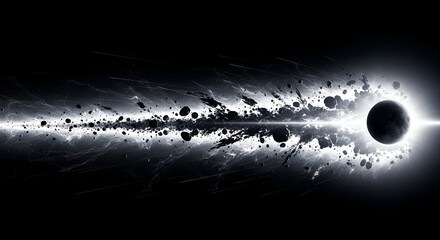 A solar eclipse with a bright white light