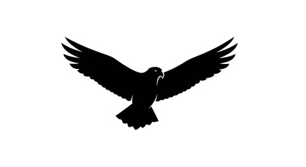 Black Bird Silhouette Flying Freely.