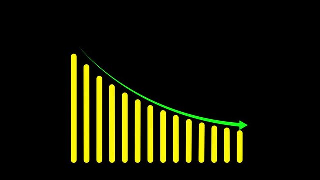Business Growth and Recession Graph Concept.Business graph chart with growing business concept. Abstract decreasing business graph chart animation background.