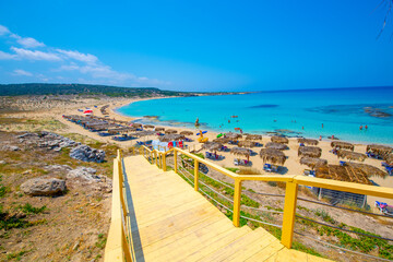 Fototapeta premium An amazing view of Agios Philon Beach (Ayfilon) in Dipkarpaz, North Cyprus.