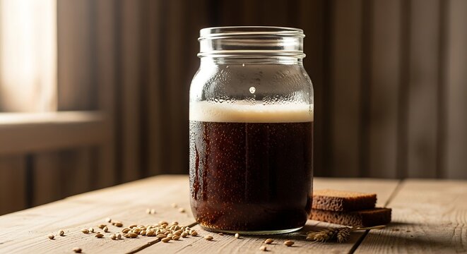 Cold Brew Coffee in Mason Jar.