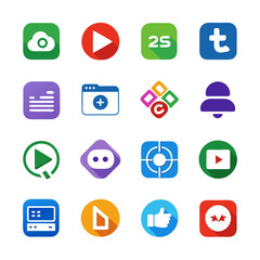 Fototapeta premium Collection of colorful app icons in flat design style